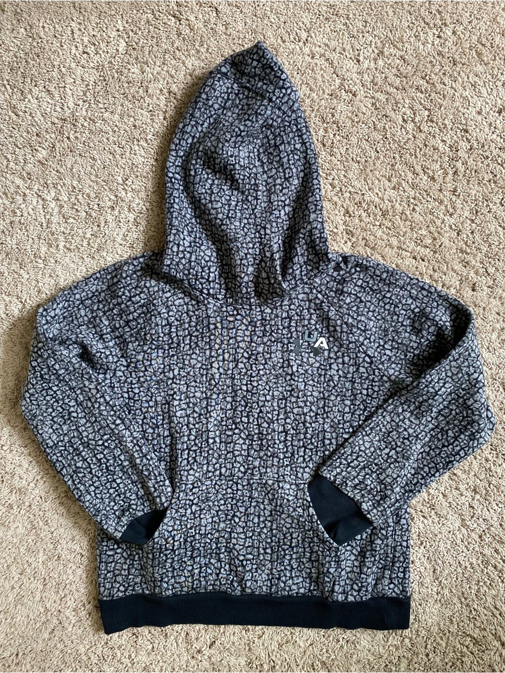 Under Armour Grey Leopard Print Hoodie-Size Youth Medium